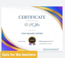 The Quiz Certificate of Cyber Jagrookta Activity 